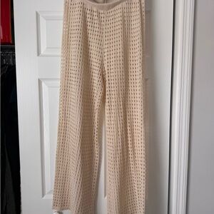 Cream Knit Swim Cover Up Pants